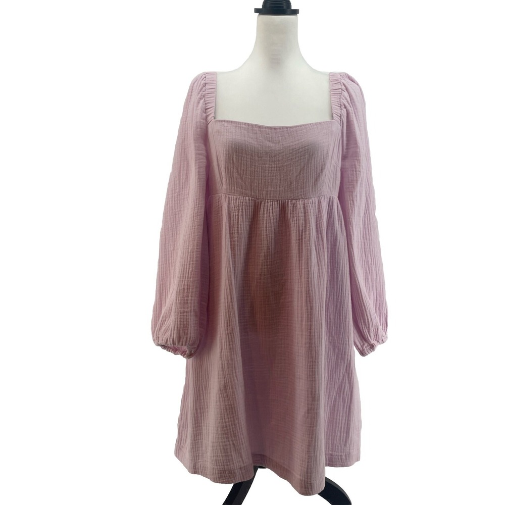 J Crew Mini Dress Womens Medium Soft Cotton Gauze Boho Blush Pink - Picture 3 of 10